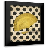 Harbick, N. Crni moderni uokvireni muzej umjetnički print pod nazivom - Vintage Gold Fan