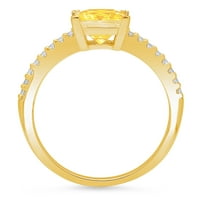1. CT sjajna princeza Clear Simulirani dijamant 18K žuti zlatni pasijans sa Accentima prsten sz 3,75