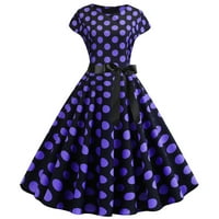 Wendunide ženske haljine jesene haljine za žene žene vintage 1950-ih retro kratkih rukava dot print