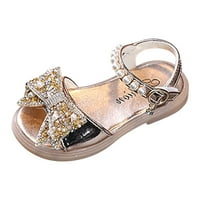 Sandale za djevojčice Toddlera Popularno ljeto Udobno sjajno Sjajne dno Bow princeze cipele zlato 7y-8y