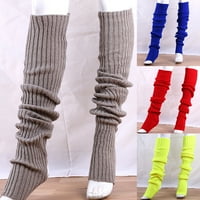 Žene elastične čvrste boje topla bedara visoko pletene čarape preko čarapa za koljena