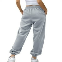 Yskkt ženski dukseri casual labavi hlače sa visokim strukom sa džepovima S-XL