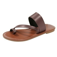 Puawkoer modne ljetne ženske sandale ravne lagane otvorene nožni prste ugodno casual plaža