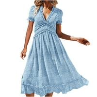 Ljetna haljina sa rukavima za žene Ljeto Ležerne haljine s kratkim rukavima Slim haljina Ljetna haljina