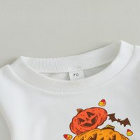 Bagilaanoe Toddler Baby Girl Boy Halloween Outfit bundeve Print dugih rukava dukserice + duks 3T Dečija
