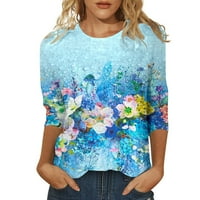 Gotyou ženski vrhovi casual tunika kratkih rukava Grafički print modni majica bluze lagani ljetni vrhovi