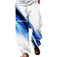 Penskeiy Cargo Hlače za muškarce Muškarci Ljetni povremeni modni tisak elastičnih struka ravne pantalone
