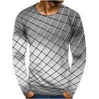 Hinvhai Plus Veličina Vrhunska klirenca Muški dugi rukav za ispis pulover T majica Blouse White 6