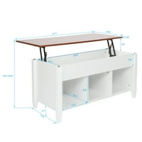 Lift Top stolić za kavu Bijela i smeđa Moderna kućna stola za skladištenje