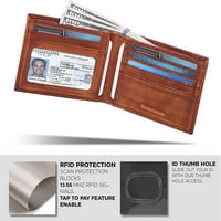 Pravi ručno rađeni kožni novčanik za muškarce Ručno izrađene kože RFID blokiranje dodatnog kapaciteta