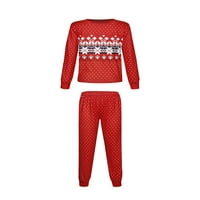 Canrulo Božićna porodica Usklađivanje pidžama Set za odrasle Dječji dječji crtani vrhovi + hlače Spavaći
