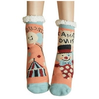 LeylayRay čarape za kompresiju za žene Božićne ženske pamučne čarape Print Debljine čarape za katu Čarape