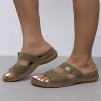 Eloshman Žene Ugodne šuplje sandale za klin na plaži Udobne cipele s otvorenim prstima Platform