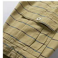 Muška pruga Smjerni znak Radne kratke hlače na srednjim strukom multi-džepne džepne hlače za hlače