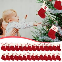 Gersome Božićne pletene čarape, male bivole plairane bombonske torbe Božićne čarape za božićne ukrase,