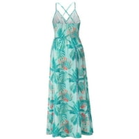 IOPQO Ljetna haljina Žene cvjetne bezbedne večernje plaže Long Maxi haljine Boho sandress maxi haljina