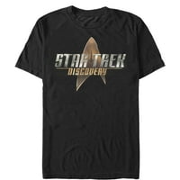 Muška zvijezda Trek: Discovery Starfleet Naslov Logo Grafički tee crni veliki