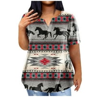 Velika majica Amousa Ljeto Ležerne prilike, Džep s kratkim rukavima V-izrez V-izrez Top majice za žene