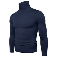 Muška jesenina i zimska solidna mekani džemper sa fleksibilnošću čvrste boje Zatvori ugradnju gornjeg