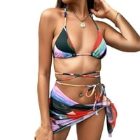 Aabni ženski Halter Tie Side Bikini kupanje sa prikrivanjem suknja od plaže