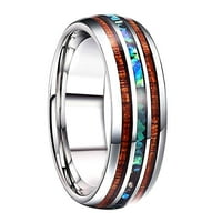 Archer Fashion Unise Wooden Abalone Shell Titanium čelični prsten Vjenčanje nakit