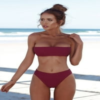 Bikini Ženski bandeau zavoj bikini set push-up brazilski kupaći kostimi za plažu kupaći kostim plus