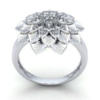 Pravi 3CT okrugli rez Diamond Dame Vintage Cvjetni godišnjica Angažovanje prstenastog krutog 14k ruža,