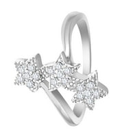 Aonejewelry 0. CT. TTW STAR Sparkly Diamond Ring u 10k bijelo zlato