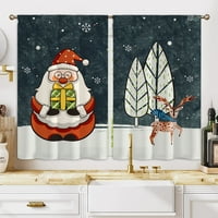 Božićni modern topper kuhinjski zavjese Poluista dekor za spavaće sobe Drapes Santa Tiers Cafe Kratki