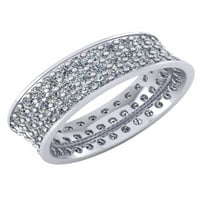4ct okrugli rez prirodni dijamant konkavan 3row ženski godišnjica vjenčanja vječnosti bend prsten 10k