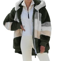 Pxiakgy zimski kaputi za žene s kapuljačom s dugim rukavima sa patentnim zatvaračem TOP zimska jakna