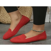 Sanviglor Ženske casual cipele Udobne natikalice klizne na stanovima hodanje prozračne modne ravne cipele protiv klizanja mreža crvena 9