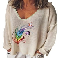 Ženska ležerna bluza s dugim rukavima Labava tunika seljačka majica plus veličine vrhova