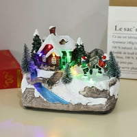 Svijetlo božićna kuća Resin Božićna scena Village Vikendica Town River
