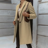 Cuekondy Womens Casual Pocket Office Blazer CAPED FRONT CARDIGAN jakna Radni odijelo Khaki XL