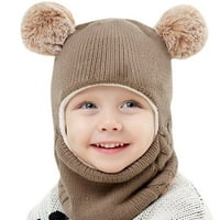 Dječji dječački djevojčice s kapuljača šal šal kapu za zimsku toplu pletenu poklopac šal fragarn