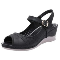 LISGAI Sandale Žene Dressing Summer Peep Toe Platform Sandale cipele Klinovi za kopče Ženske flip ploče