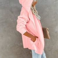 Ženske kapute na prodaju i čišćenje Ženska modna labava čvrsta boja s kapuljačom dugih rukava s kaputom