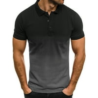 Lanner Muške vrhove Sportska majica Lapel 3D gradijentna majica kratkih rukava Muška odjeća Stretch