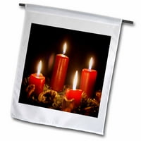 Crvena adventska kalendarska svijeća koja sagorijevaju sa crnom pozadinom bašte zastava FL-181633-1