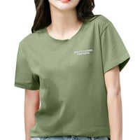 Ženska ležerna pisma Štampanje dnevnih košulja okrugli vrat kratkih rukava labava majica TUNIC TUNIC