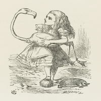Alice sa flamingo posterom Print Mary Evans Library Slika