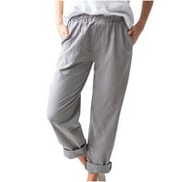 Plus size Ženske hlače Čišćenje Žene Ležerne prilike čvrstih boja Elastični struk Udobne ravno hlače