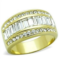 Ženski prsten od nehrđajućeg čelika od nehrđajućeg čelika sa gornjim razredom Clear - Veličina 6