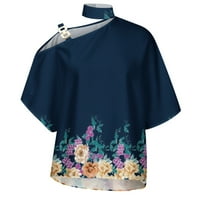 Cofeemo ženski vrhovi modni ispisani vijak kauč kauf-majice na vratu, kafići bluze s ramena uzročno