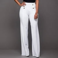 Lystmrge ženske hlače Ležerne prilike uzorak modne žene visoke stručne pantalone, pune labave noge pantalone za hlače pantalone
