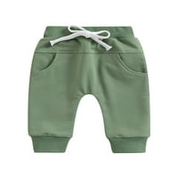 Wybzd Toddler Girls Baby Boys Duks elastične strukske vučne kapke Čvrsto proljetne pantalone sa džepovima