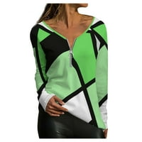 Bluze su plaćeni letnji letnji rukav ljetni V-izrez za žene zelene xl