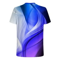 Muškarci Ležerne majice Lood Fit 3D linijski uzorak Digitalna print CrewNeck Short rukava Majica Prozrači