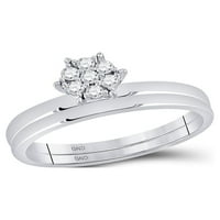 Dijamantna princeza 10kt bijeli zlatni okrugli dijamantski klaster bridalni vjenčani prsten set CTTW